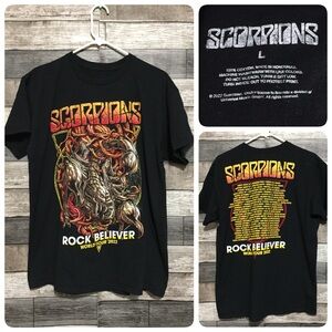 Scorpions Rock Believer World Tour 2022 Tour T-Shirt Adult L Black